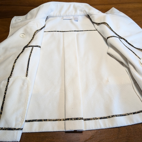 Chicos winter white button up coat Small sz 4 (chicos 0) - Picture 5 of 10
